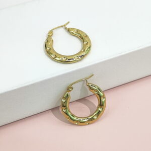 Stainless Steel Earrings Textured C Shaped Good Quality No Change Color For Women Girls BS24110186