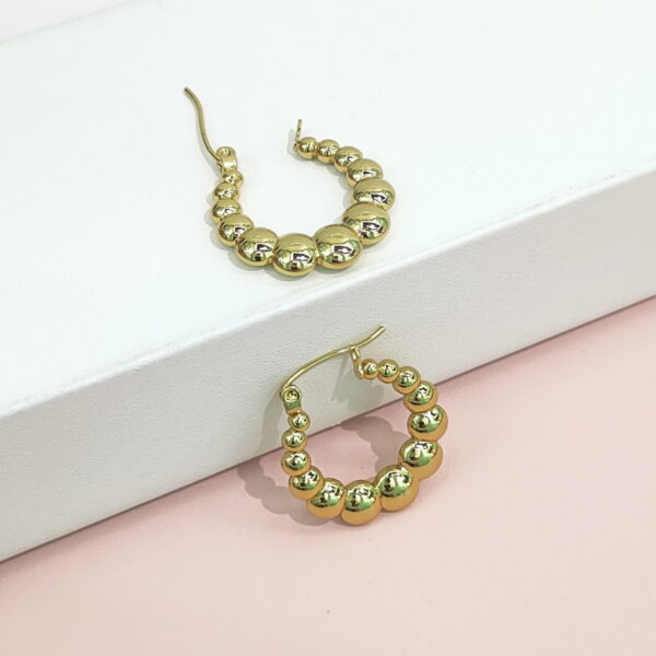 Stainless Steel Earrings U Shape Beaded Good Quality No Change Color For Women Girls BS24110189