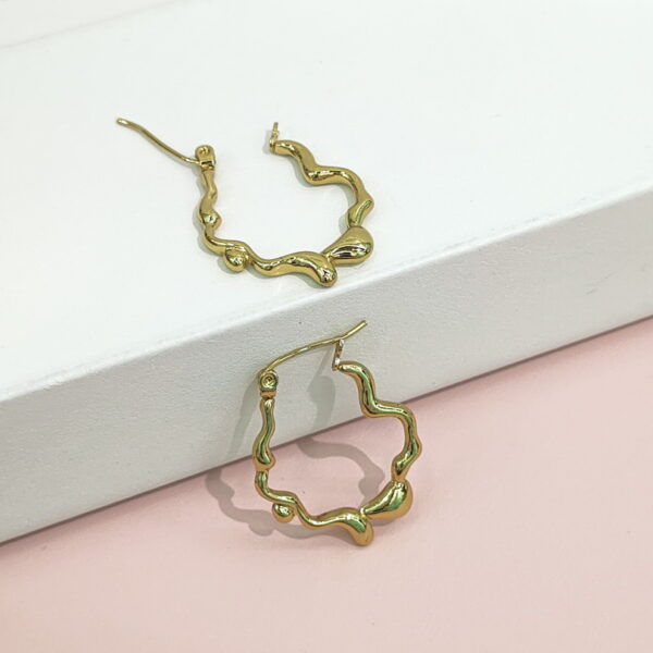 Stainless Steel Earrings Irregularly Wavy Good Quality No Change Color For Women Girls BS24110197
