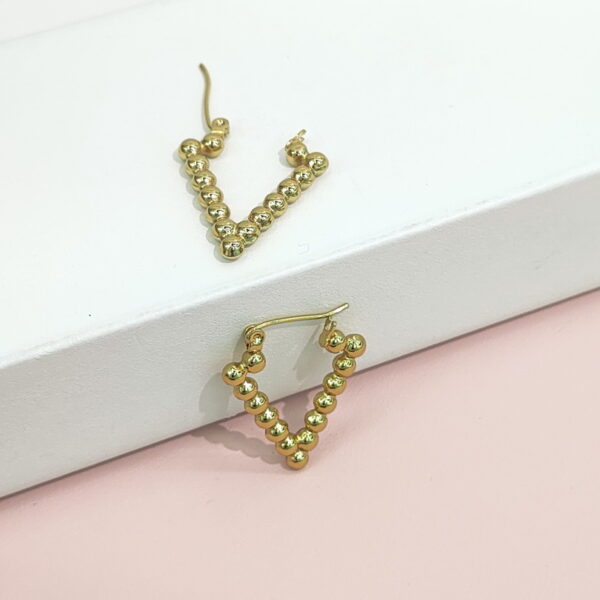 Stainless Steel Earrings V Shape Beaded Good Quality No Change Color For Women Girls BS24110200