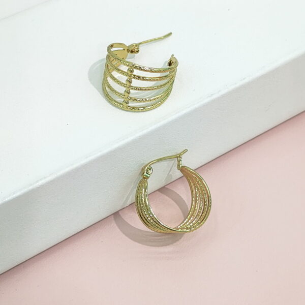 Stainless Steel Earrings Multilayered Fretwork Good Quality No Change Color For Women Girls BS24110208