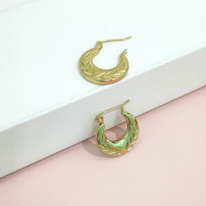 Stainless Steel Earrings Hydraulic Textured U Shape Good Quality No Change Color For Women Girls BS24110212