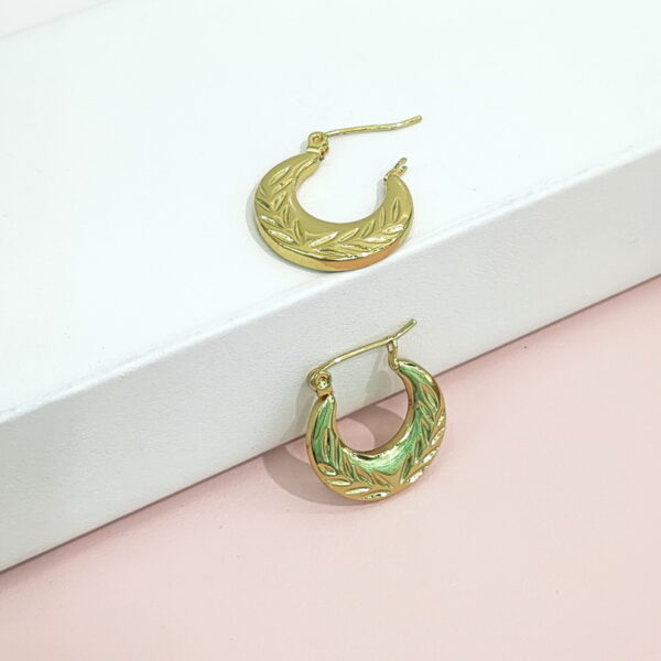 Stainless Steel Earrings Hydraulic Textured U Shape Good Quality No Change Color For Women Girls BS24110212