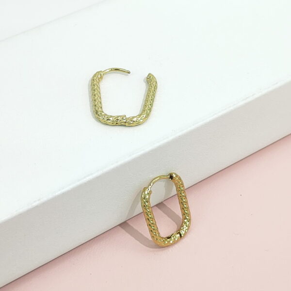 Stainless Steel Earrings Rectangular Oblong Carvings Good Quality No Change Color For Women Girls BS24110218