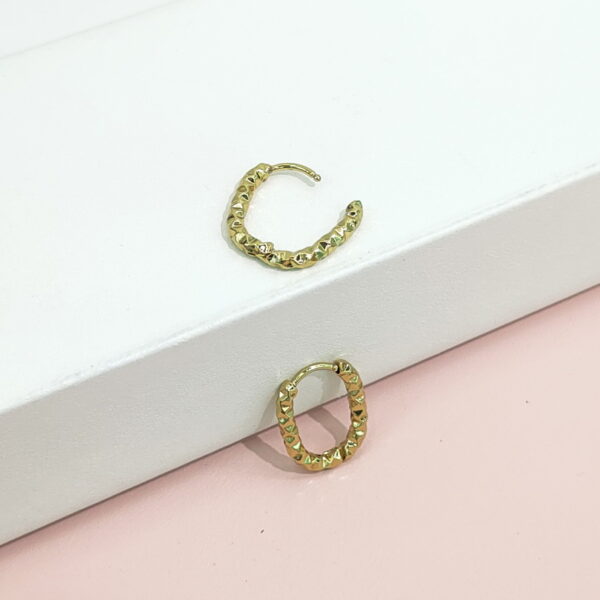 Stainless Steel Earrings Oval Embossed Good Quality No Change Color For Women Girls BS24110223
