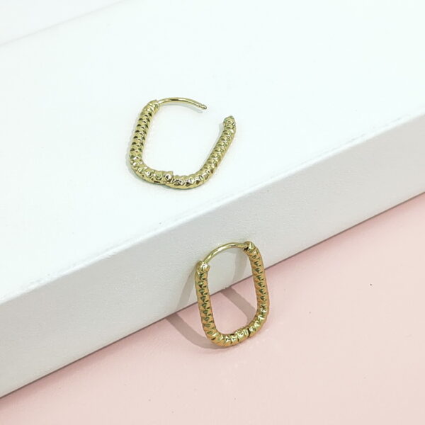 Stainless Steel Earrings Rectangular Oblong Carvings Good Quality No Change Color For Women Girls BS24110224