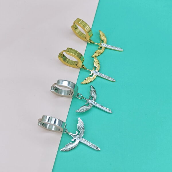 Stainless Steel Earrings Wing Sword Good Quality No Change Color For Women Girls  BS250108016