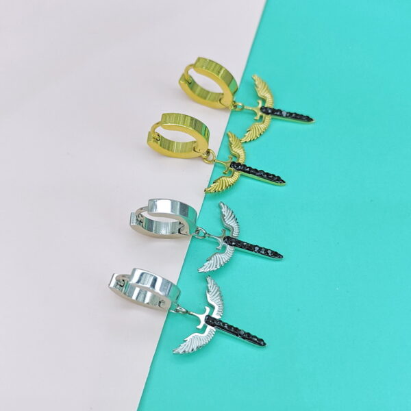 Stainless Steel Earrings Wing Sword Good Quality No Change Color For Women Girls  BS250108017