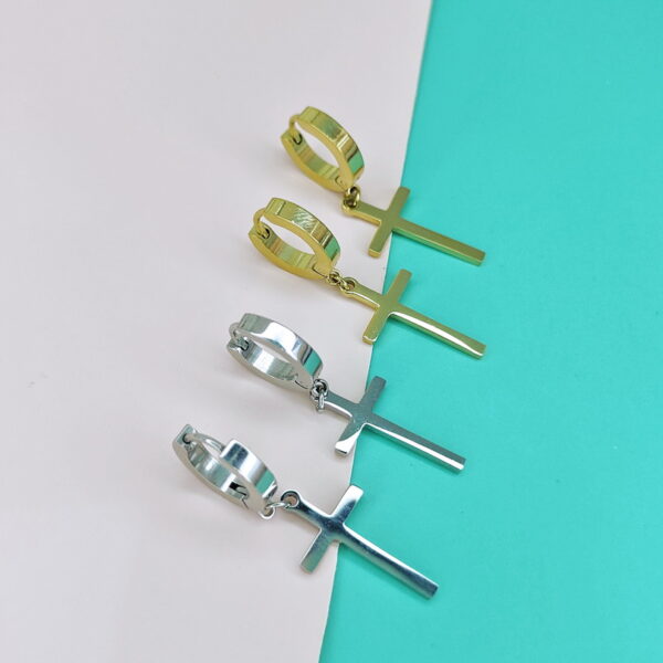 Stainless Steel Earrings Crucifixion Cross Yoke Good Quality No Change Color For Women Girls  BS250108021