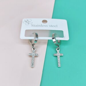 Stainless Steel Earrings Crucifixion Cross Yoke Good Quality No Change Color For Women Girls  BS250108024