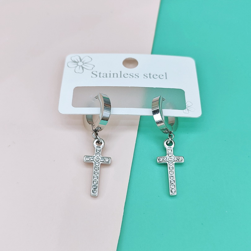 Stainless Steel Earrings Crucifixion Cross Yoke Good Quality No Change Color For Women Girls  BS250108024