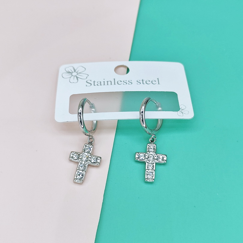 Stainless Steel Earrings Crucifixion Cross Yoke Good Quality No Change Color For Women Girls  BS250108025
