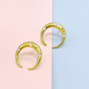 Stainless Steel Earrings Cubic C Shape Smooth Good Quality No Change Color For Women Girls  BS250109004