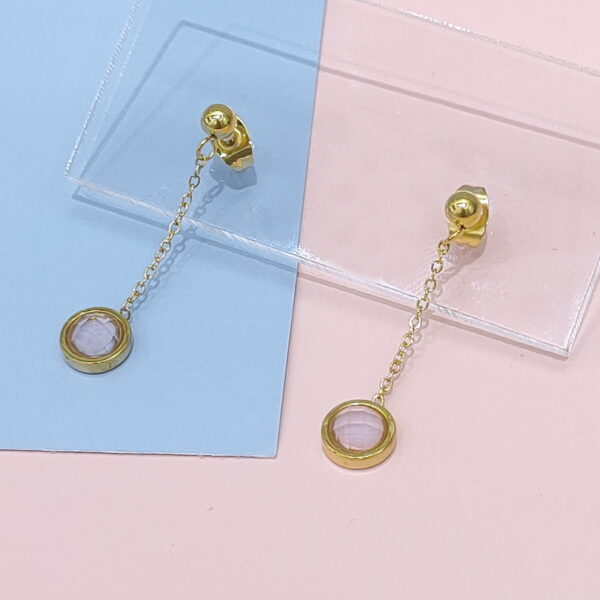 Stainless Steel Earrings Cubic Round Good Quality No Change Color For Women Girls  BS250109023