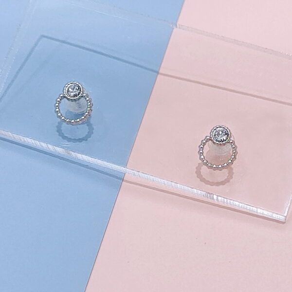 Stainless Steel Earrings Cubic Round Good Quality No Change Color For Women Girls  BS250109047