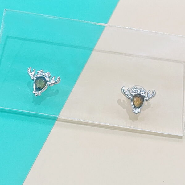 Stainless Steel Earrings Cubic Deer'S Head Deer'S Antlers Good Quality No Change Color For Women Girls  BS250109065