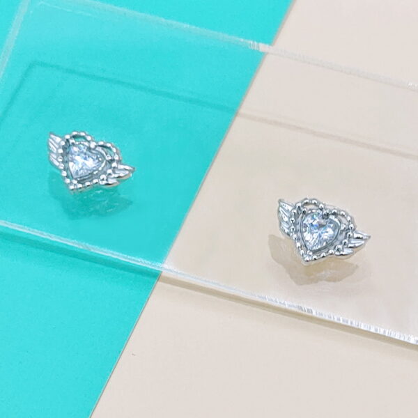Stainless Steel Earrings Cubic Love Hearts Feather Good Quality No Change Color For Women Girls  BS250109076