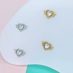 Stainless Steel Earrings Cubic Love Heart Feather Good Quality No Change Color For Women Girls  BS250109090