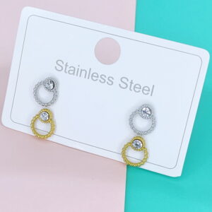 Stainless Steel Earrings Cubic Round Good Quality No Change Color For Women Girls  BS250109096