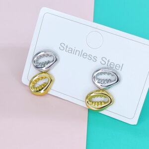 Stainless Steel Earrings Cubic Impression Of Teeth Good Quality No Change Color For Women Girls  BS250109097