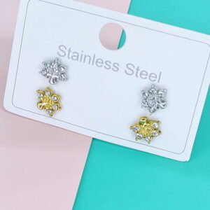 Stainless Steel Earrings Cubic Flowers Trees Good Quality No Change Color For Women Girls  BS250109102