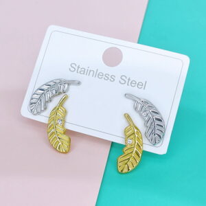 Stainless Steel Earrings Cubic Leaf Flowers Good Quality No Change Color For Women Girls  BS250109103
