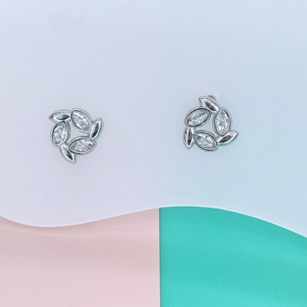 Stainless Steel Earrings Cubic Wheat Leaf Good Quality No Change Color For Women Girls  BS250109138