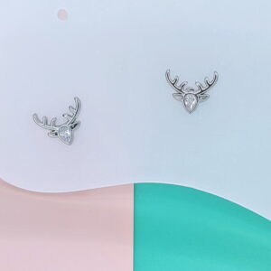 Stainless Steel Earrings Cubic Deer'S Head Deer'S Antlers Good Quality No Change Color For Women Girls  BS250109141
