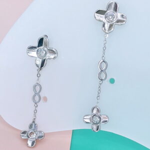 Stainless Steel Earrings Cubic Flowers Four-Leaf Clover Good Quality No Change Color For Women Girls  BS250109143