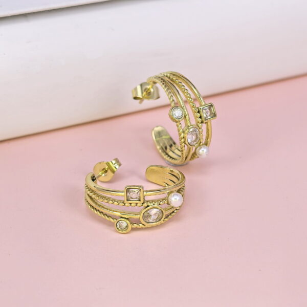 Stainless Steel Earrings  for Women and Girls C Shape Good Quality No Change Color BS2503270015