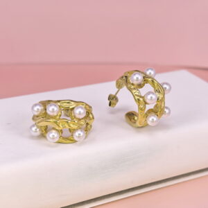 Stainless Steel Earrings  for Women and Girls C Shape Pearl Good Quality No Change Color BS2503270043