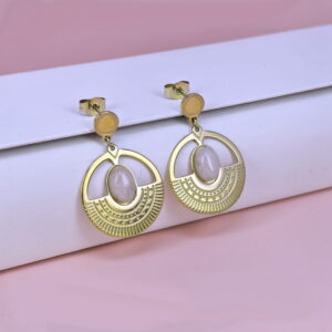 Stainless Steel Earrings  for Women and Girls Round With Stone Good Quality No Change Color BS2503270203