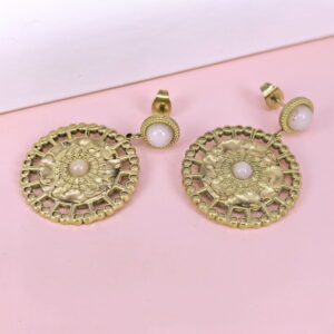 Stainless Steel Earrings  for Women and Girls Round With Stone Good Quality No Change Color BS2503270206