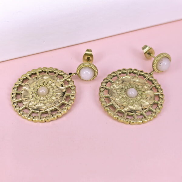 Stainless Steel Earrings  for Women and Girls Round With Stone Good Quality No Change Color BS2503270206