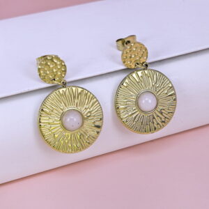 Stainless Steel Earrings  for Women and Girls Round With Stone Good Quality No Change Color BS2503270207