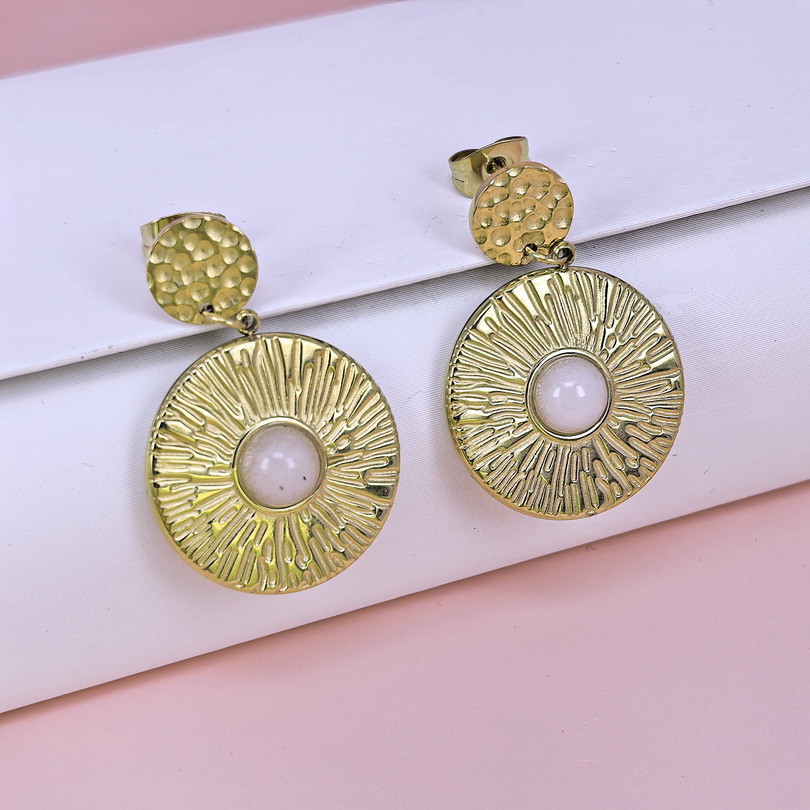 Stainless Steel Earrings  for Women and Girls Round With Stone Good Quality No Change Color BS2503270207
