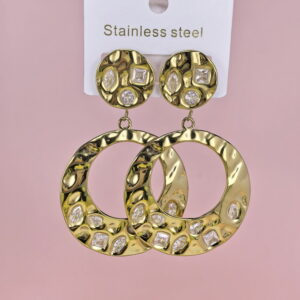 Stainless Steel Earrings  for Women and Girls Round Crystals Good Quality No Change Color BS2503270210