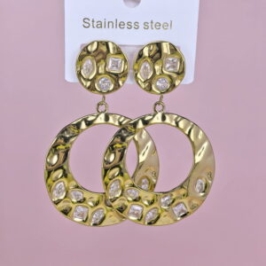 Stainless Steel Earrings  for Women and Girls Round Crystals Good Quality No Change Color BS2503270212