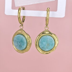 Stainless Steel Earrings  for Women and Girls Round With Stone Good Quality No Change Color BS2503270222