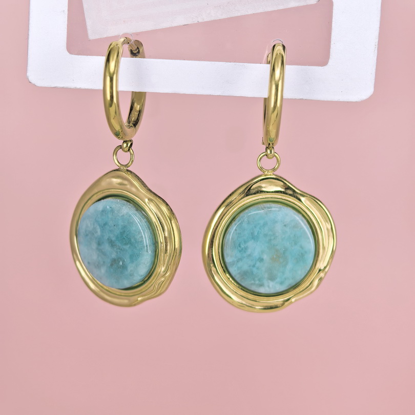 Stainless Steel Earrings  for Women and Girls Round With Stone Good Quality No Change Color BS2503270222