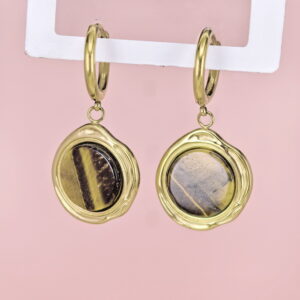 Stainless Steel Earrings  for Women and Girls Round With Stone Good Quality No Change Color BS2503270224