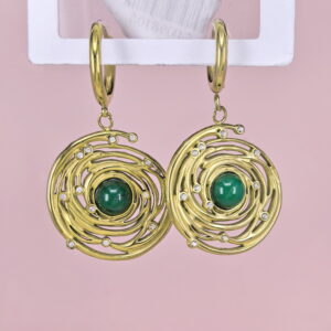 Stainless Steel Earrings  for Women and Girls Round With Stone Good Quality No Change Color BS2503270228