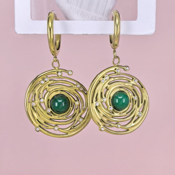 Stainless Steel Earrings  for Women and Girls Round With Stone Good Quality No Change Color BS2503270228