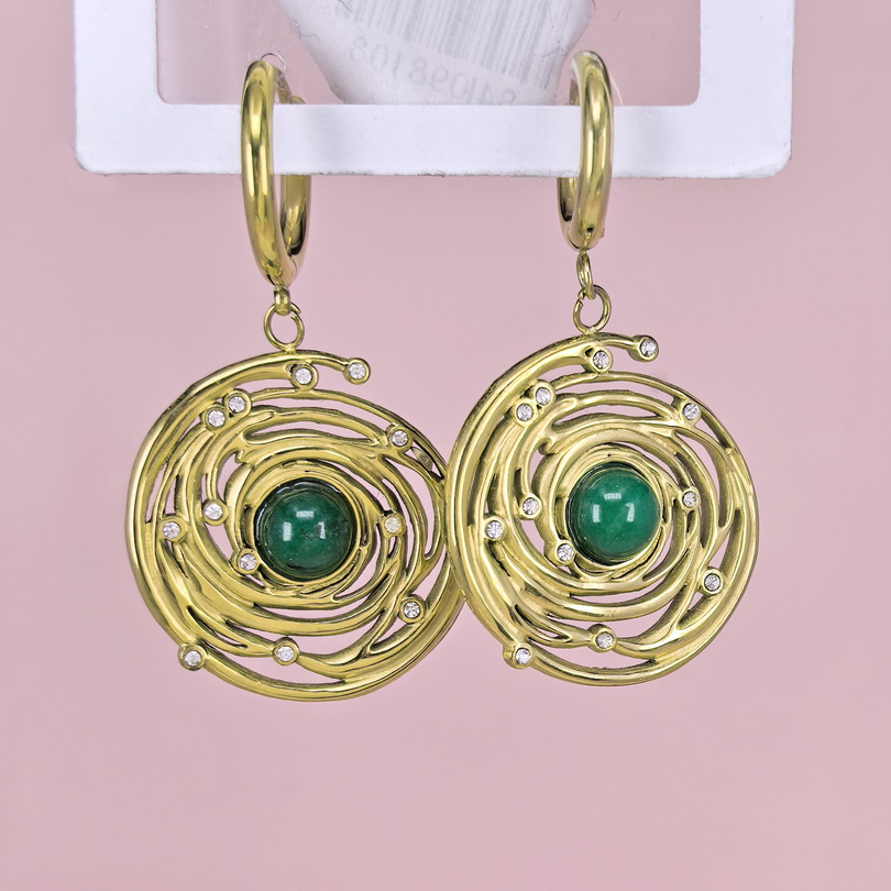 Stainless Steel Earrings  for Women and Girls Round With Stone Good Quality No Change Color BS2503270228