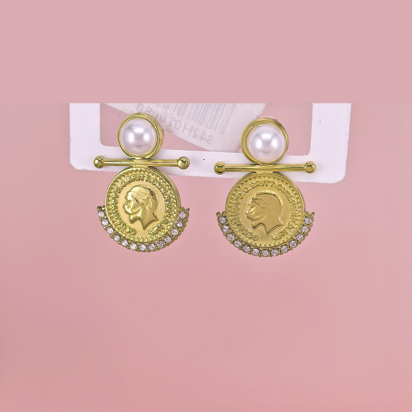 Stainless Steel Earrings  for Women and Girls Round With Pearls Good Quality No Change Color BS2503270252