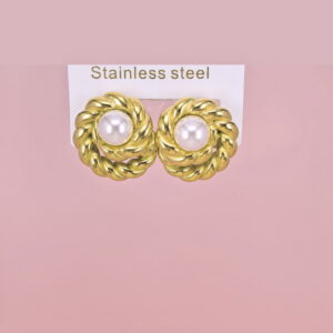 Stainless Steel Earrings  for Women and Girls Round With Pearls Good Quality No Change Color BS2503270257