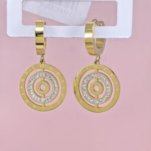 Stainless Steel Earrings  for Women and Girls Round Crystals Good Quality No Change Color BS2503270265
