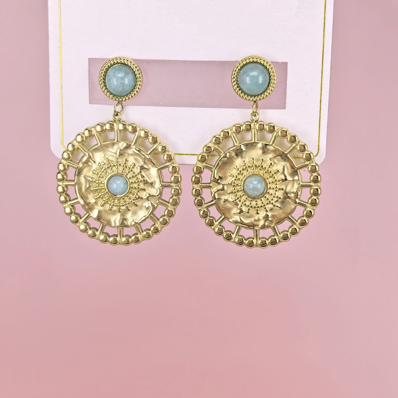 Stainless Steel Earrings  for Women and Girls Round With Stone Good Quality No Change Color BS2503270266