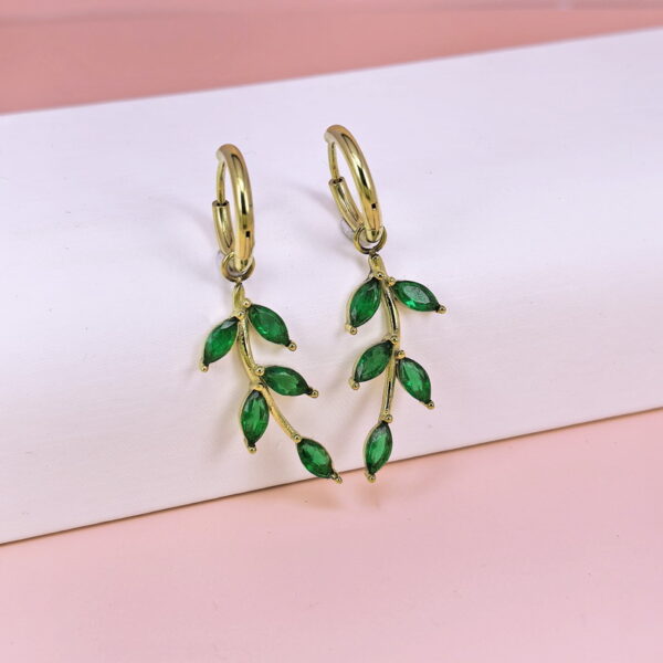 Stainless Steel Earrings with Crystals for Women and Girls Peace Olive Good Quality No Change Color BS2503270748