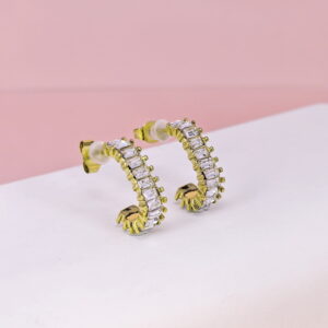 Stainless Steel Earrings with Crystals for Women and Girls C Shape Good Quality No Change Color BS2503270758
